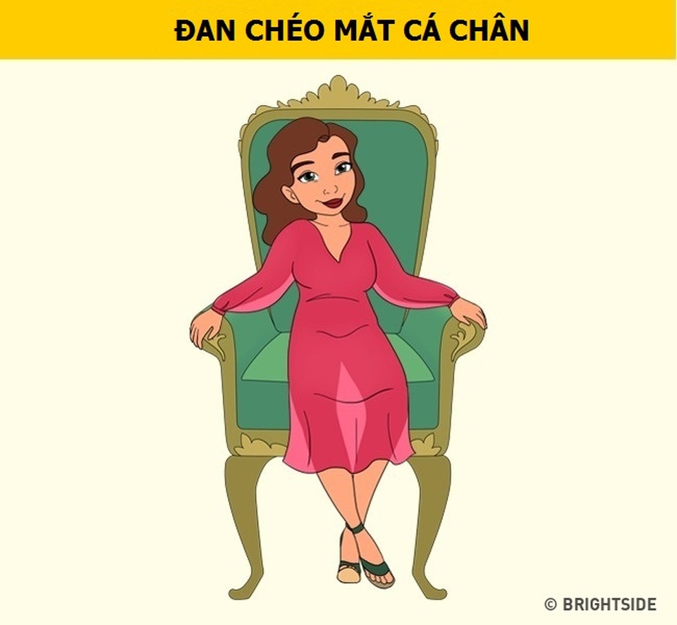 Tư thế ngồi nói lên điều gì về tính cách con người bạn - 5 Bạn sinh ra với những tố chất của một người lãnh đạo như quyết đoán, mạnh mẽ, độc lập. Đồng thời, bạn cũng luôn có xu hướng muốn kiểm soát mọi thứ, kể cả trong các mối quan hệ. Bạn cởi mở và thích kết giao thêm bằng hữu. Đặc biệt, những người có tư thế ngồi bắt chéo mắt cá chân còn được đánh giá là hay ghen tuông trong tình yêu.