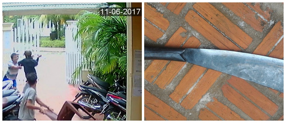 Kẻ lạ mặt chém chủ nhà nghỉ rồi bỏ chạy - 2
Sáng 11/6, có hai thanh niên đến nhà nghỉ, một người đeo khẩu trang vào trả phòng 34 nhưng sau đó rút dao chém ông Sỹ (ảnh do chủ nhà nghỉ cung cấp)