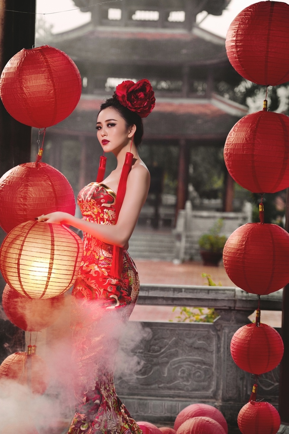 Hoa khôi Nam Bộ đẹp tựa Phạm Băng Băng trong bộ ảnh đón trăng - 10