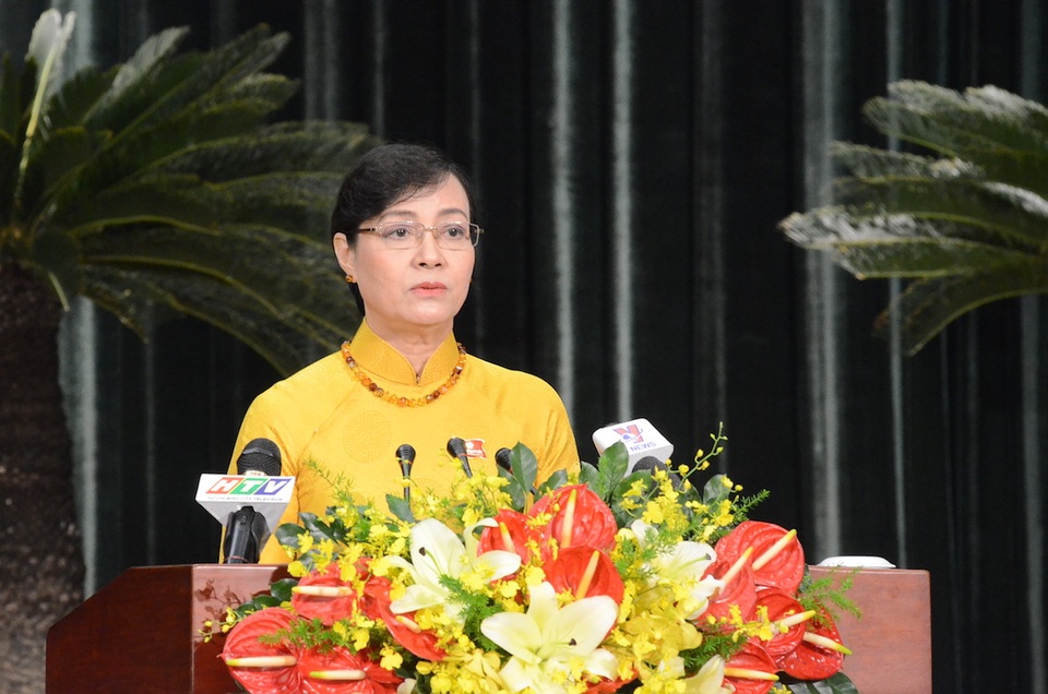 Có chống lưng, bảo kê việc sử dụng vỉa hè, lòng đường? - 1 Bà Nguyễn Thị Quyết Tâm, Chủ tịch HĐND TPHCM phát biểu khai mạc tại kỳ họp