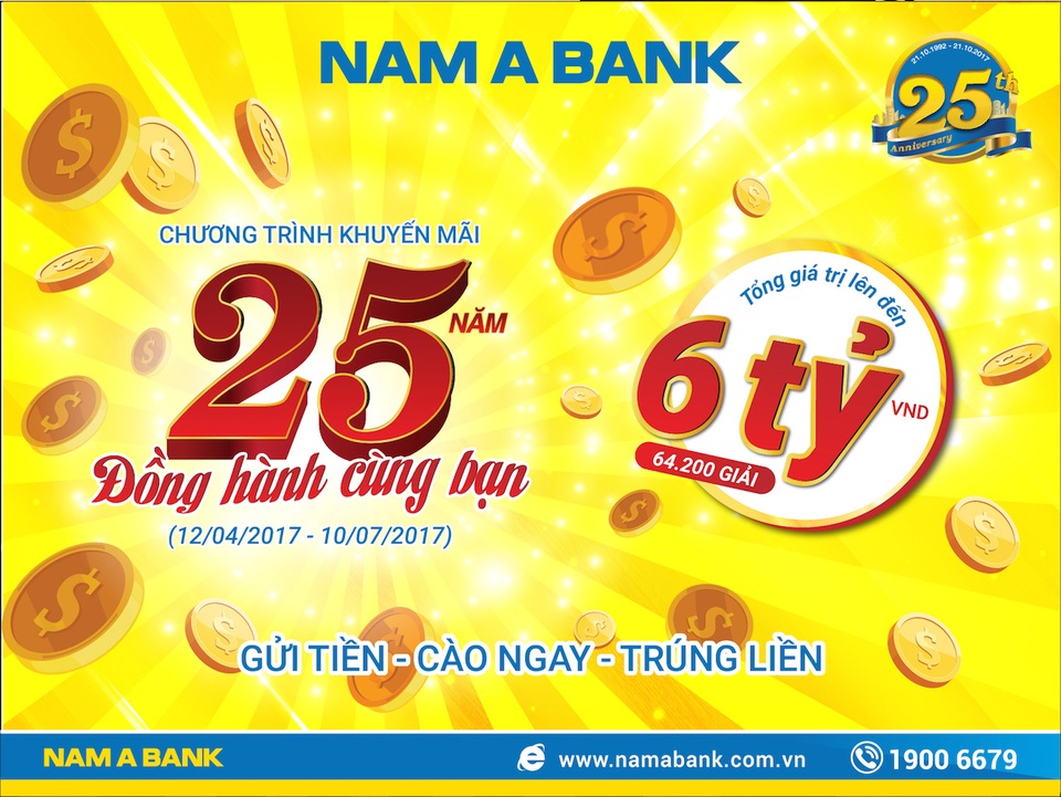Nhận ngay thẻ cào tổng giá trị 6 tỷ đồng khi gửi tiền tại Nam A Bank - 1 Nhận ngay thẻ cào tổng giá trị 6 tỷ đồng khi gửi tiền tại Nam A Bank - 1