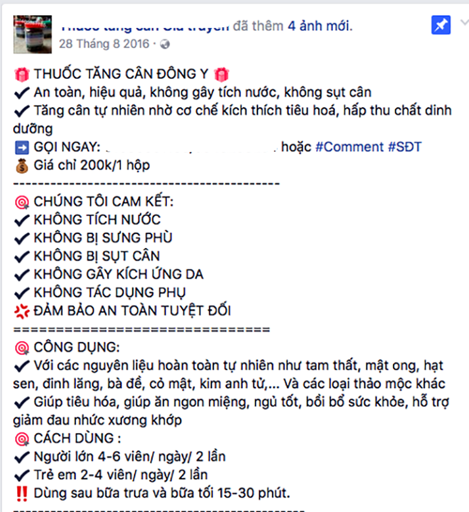 TPHCM: Nhan nhản thuốc tăng cân cấp tốc, giá rẻ như “bèo” - 1 Nhan nhản các website rao bán thuốc tăng cân cấp tốc
