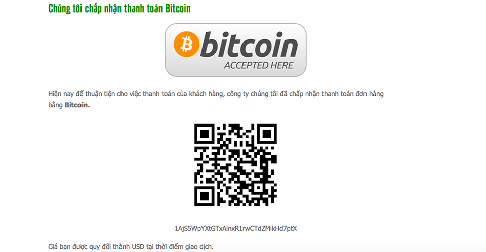 Nhiều doanh nghiệp vẫn ngang nhiên thanh toán bằng tiền ảo bitcoin - 1 Nhiều doanh nghiệp công khai đăng tải thông tin thanh toán bằng bitcoin.