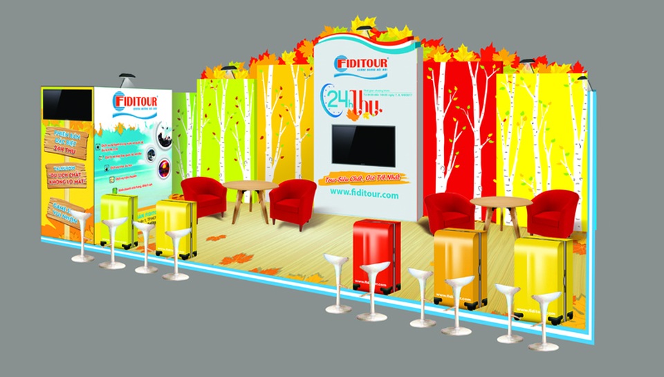 
Phối cảnh gian hàng Fiditour tại Hội chợ ITE 2017.
