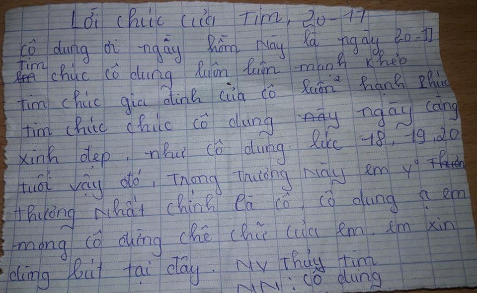 Rơi nước mắt với thiệp 20/11 của học sinh người Ca Dong - 4