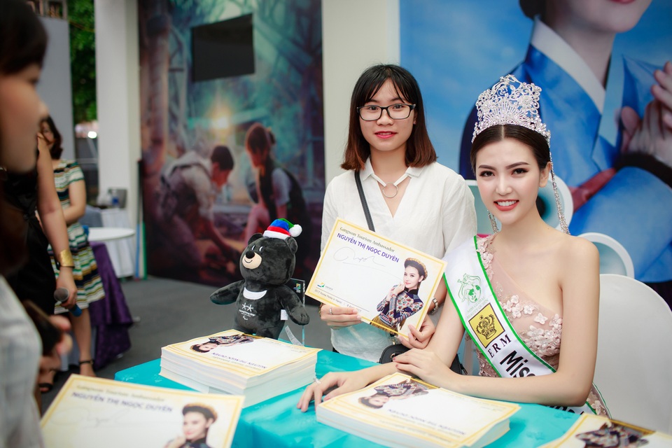 Chia sẻ cảm xúc khi trở thành đại sứ quảng bá cho Olympic Mùa Đông 2018 của tỉnh Gangwon, Ngọc Duyên cho biết: Ngọc Duyên rất vinh dự và hạnh phúc khi nhận được sự bổ nhiệm này. Với vai trò quảng bá hình ảnh cho Gangwon, cũng như Hàn Quốc và sự kiện Thế vận hội mùa Đông 2018.