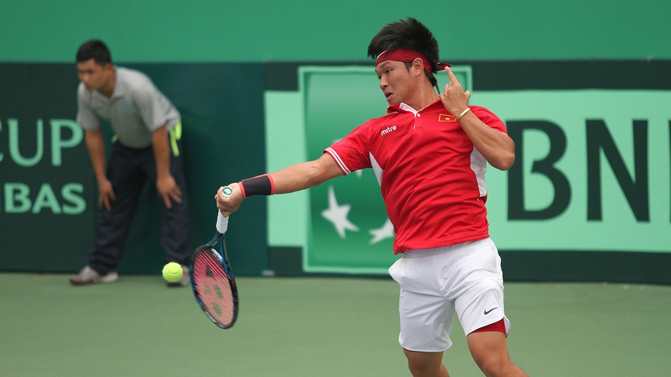 Hoàng Thiên sớm chấn thương, khiến đội tuyển quần vợt Việt Nam gặp khó tại Davis Cup (ảnh: K.Đ)