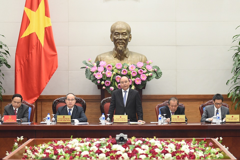 Tinh thần nói đi đôi với làm giúp lấy lại niềm tin của người dân - 1 Thủ tướng Nguyễn Xuân Phúc và Chủ tịch UB TƯ MTTQ Việt Nam Nguyễn Thiện Nhân chủ trì hội nghị Hội nghị liên tịch thường niên của Chính phủ và MTTQ.