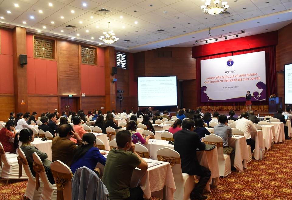 Hướng dẫn Quốc gia về Dinh dưỡng cho Phụ nữ có thai và Bà mẹ cho con bú - 1
Toàn cảnh hội thảo