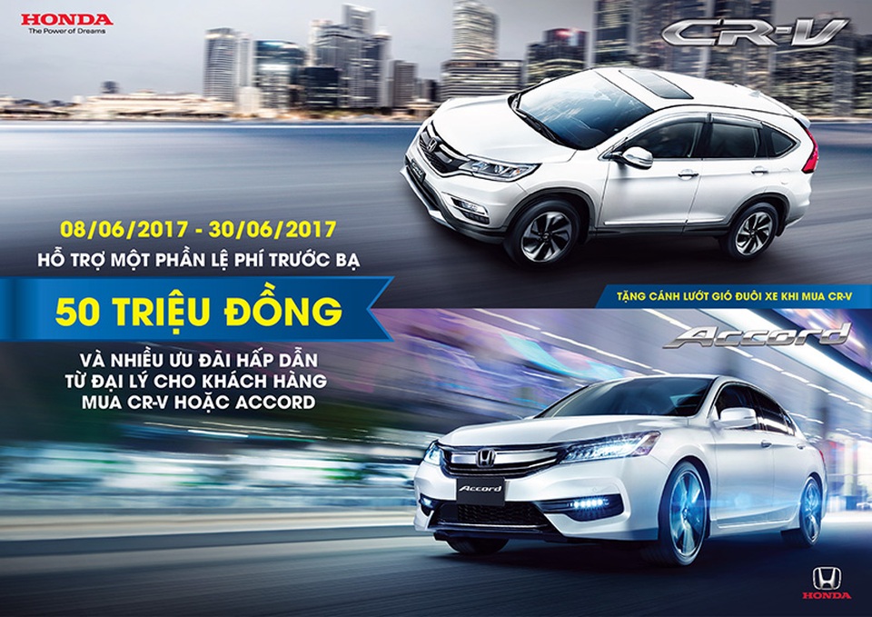 Honda hỗ trợ 50 triệu đồng phí trước bạ cho Accord và CR-V - 2 Honda hỗ trợ 50 triệu đồng phí trước bạ cho Accord và CR-V - 2