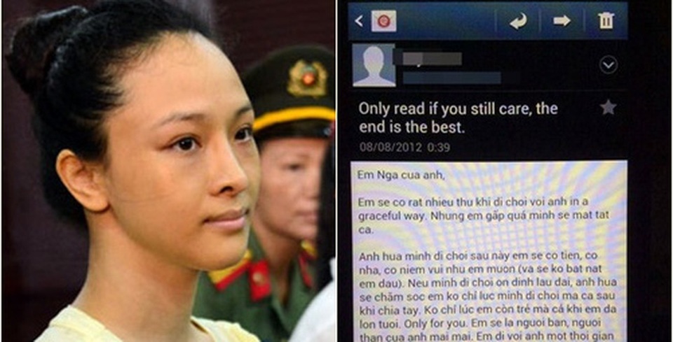 Vụ hoa hậu Phương Nga: Đề nghị Interpol hỗ trợ làm rõ “hợp đồng tình ái” - 1 Hoa hậu Phương Nga và những nội dung được cho là ông Cao Toàn Mỹ gửi cho Nga qua email