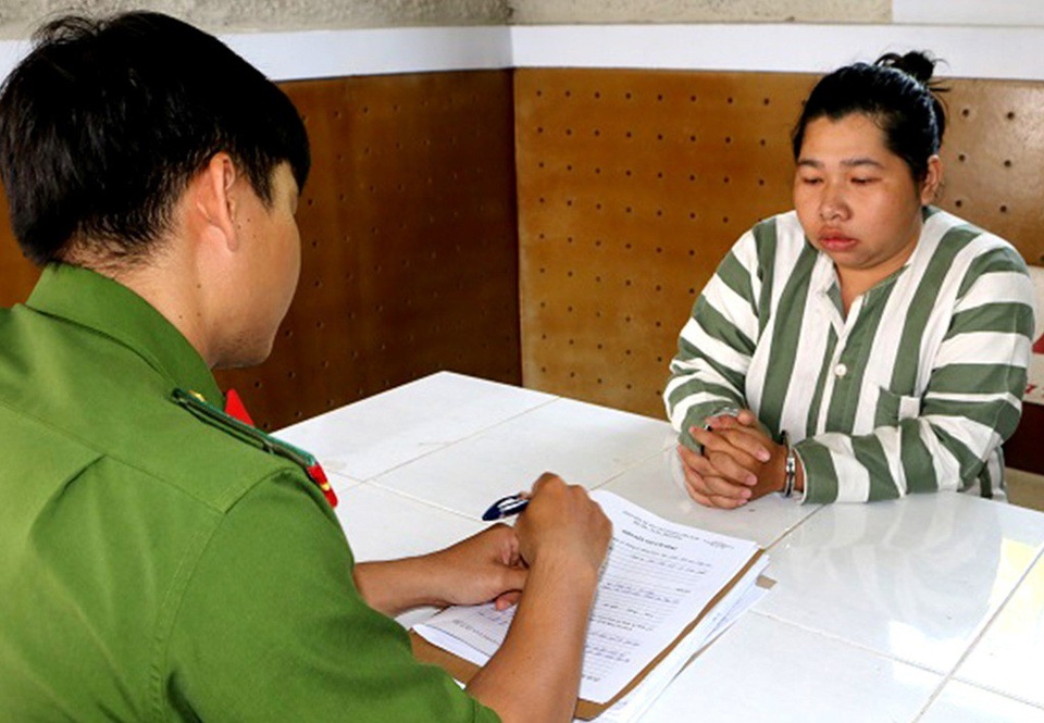 Đối tượng Huỳnh Thị An tại cơ quan điều tra