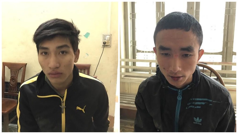 Người dân cùng vây bắt, “hạ gục” hai tên cướp - 1 Hai tên cướp 9X tại cơ quan Công an (ảnh Công an cung cấp)