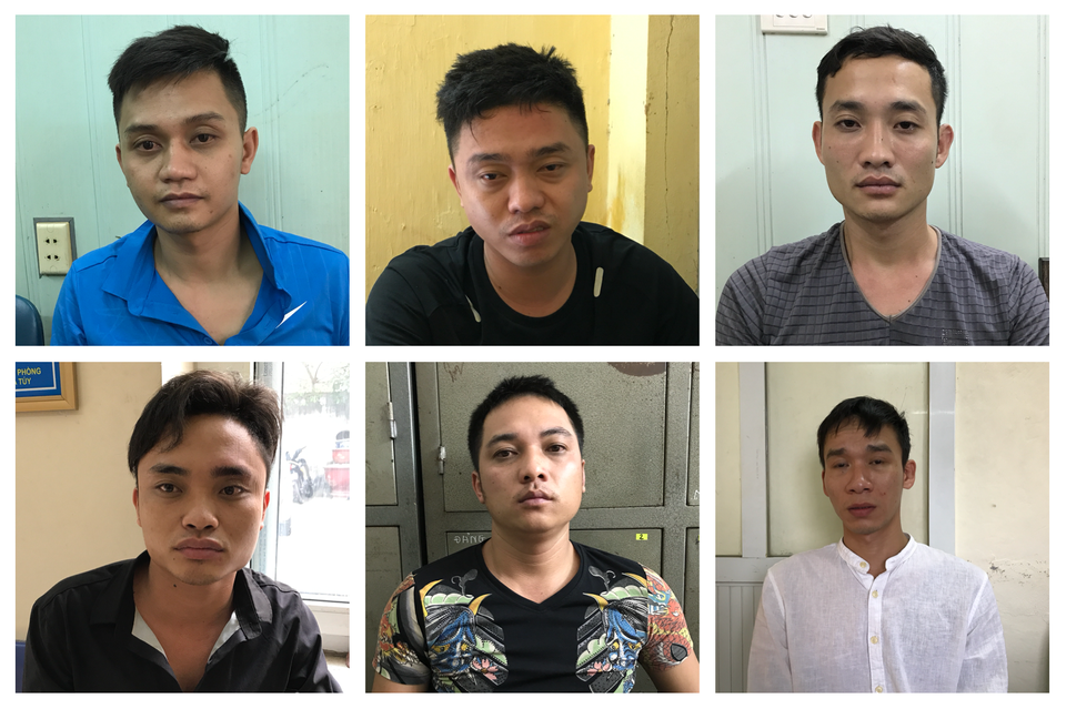 Các đối tượng tại cơ quan Công an (ảnh Công an cung cấp)