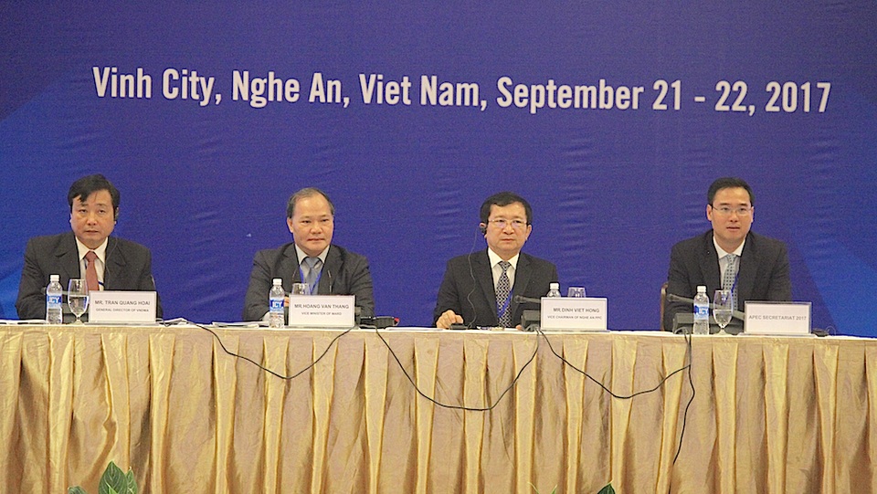 Khai mạc Hội nghị các Quan chức cao cấp APEC về Quản lý thiên tai lần thứ 11 - 1 Các đại biểu chủ trì hội nghị.