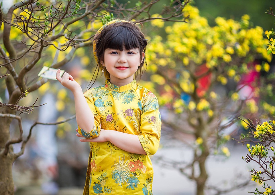 Bé gái mang hai dòng máu Việt - Đức cực kỳ đáng yêu với áo dài - 9