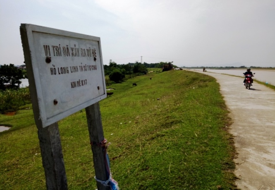 Đoạn đê từng xảy ra sự cố vỡ đê