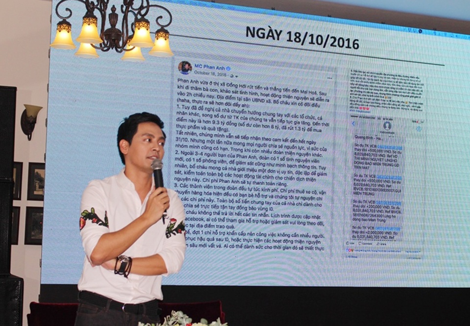 MC Phan Anh chia sẻ minh bạch số tiền 24 tỷ và thông tin bị cấm lên truyền hình - 1 Phan Anh khẳng định, số tiền 24 tỷ là số tiền của mọi người đã được hoạt động hiệu quả ra sao chứ không phải “Phan Anh đã làm được gì với số tiền này” trong năm qua.