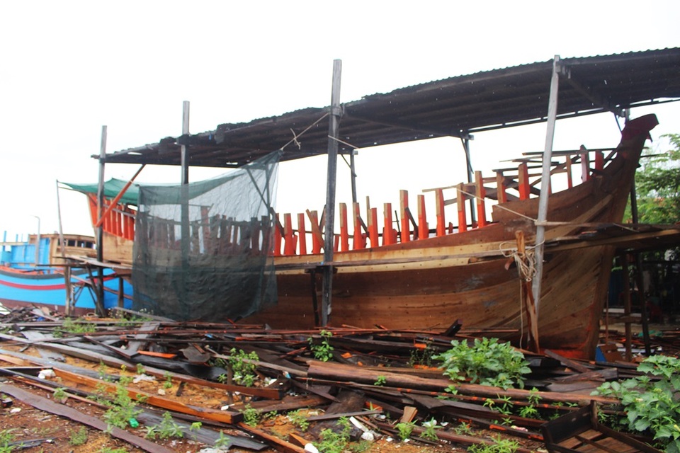 Ninh Hải là một trong những nơi đóng tàu vỏ gỗ nổi tiếng ở Nam Trung Bộ
