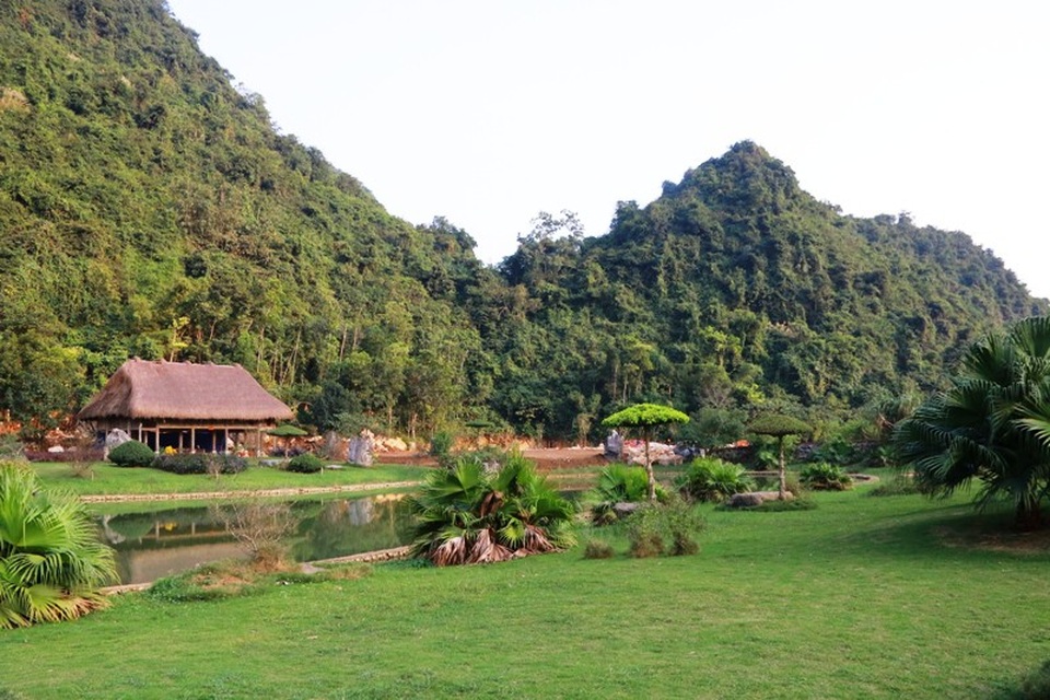 Màu xanh ngát của thực vật trong núi rừng Thung Nham tạo nên không khí trong lành, mát mẻ, tạo cho du khách cảm giác thanh bình, không còn sự bon chen ngoài phố thị đông đúc.