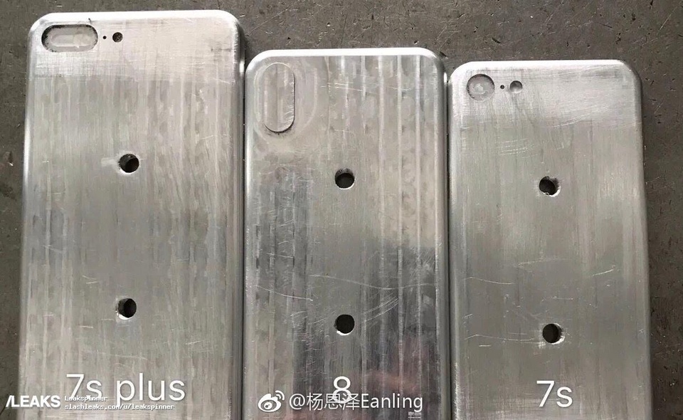Lộ video trên tay mô hình iPhone 8 với mặt trước được loại bỏ nút Home - 2 Hình ảnh iPhone 8 đặt cạnh iPhone 7s/7s Plus được hé lộ trên mạng xã hội Weibo, Trung Quốc.