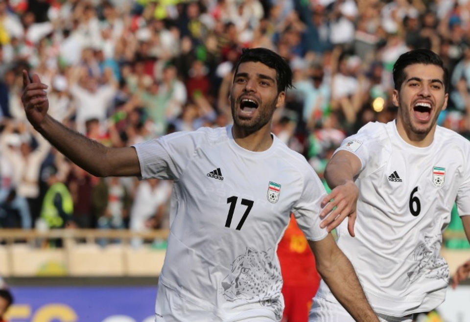 Thua Iran, Trung Quốc sắp tan mộng dự World Cup 2018 - 1 Niềm vui của các cầu thủ Iran sau khi vượt qua Trung Quốc