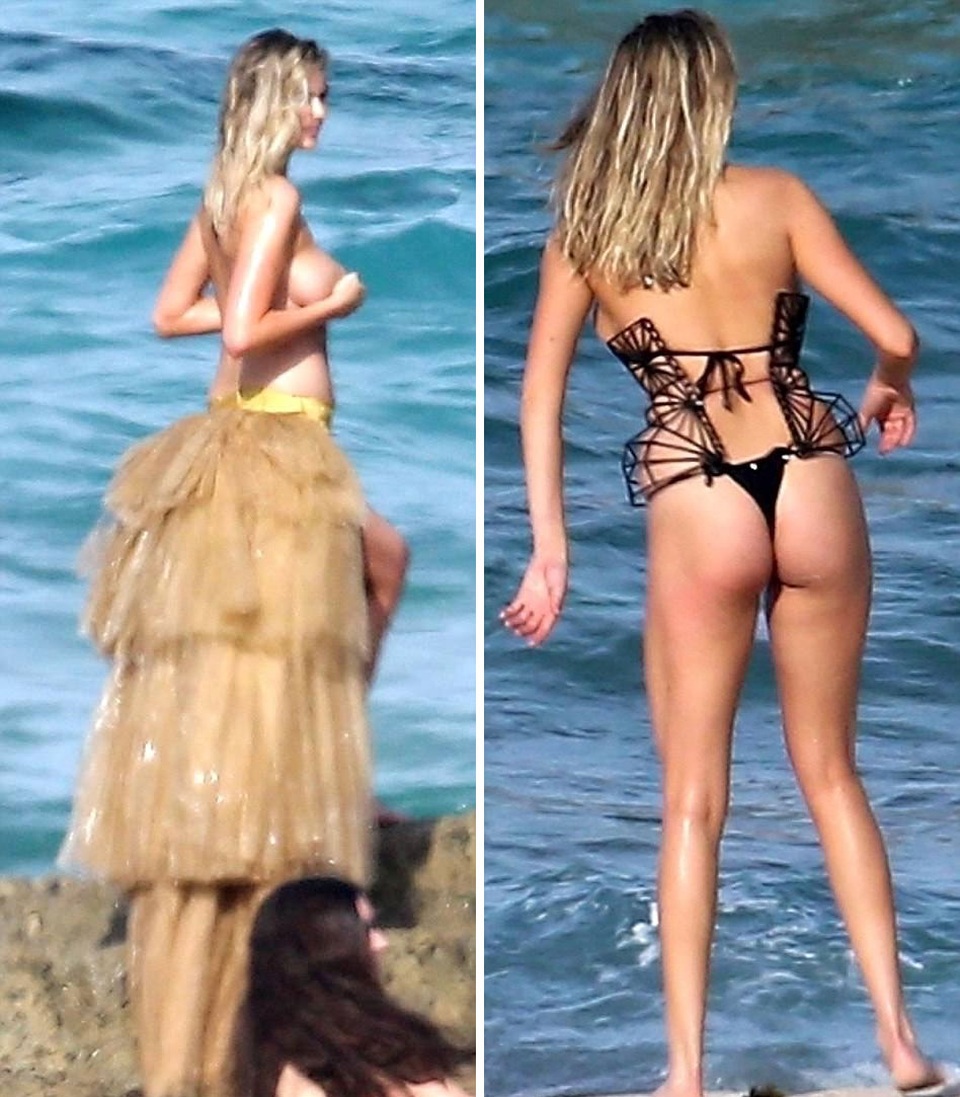 Mải tạo dáng bán khỏa thân, siêu mẫu Kate Upton ngã nhào xuống biển - 1
Kate Upton đang có mặt tại Aruba để chụp hình cho ấn bản năm 2018 của tạp chí áo tắm Sports Illustrated. Siêu mẫu 25 tuổi đang tạo dáng gợi cảm trên một mỏm đá với phần thân trên không có gì thì bất ngờ bị ngã xuống biển...