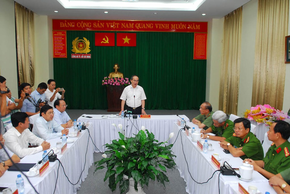 Khen thưởng ban chuyên án triệt phá đường dây sản xuất ma túy lớn nhất nước - 5 Bí thư Thành ủy TPHCM Nguyễn Thiện Nhân đánh giá cao thành tích của Công an TPHCM nói chung và Công an quận Bình Thạnh nói riêng