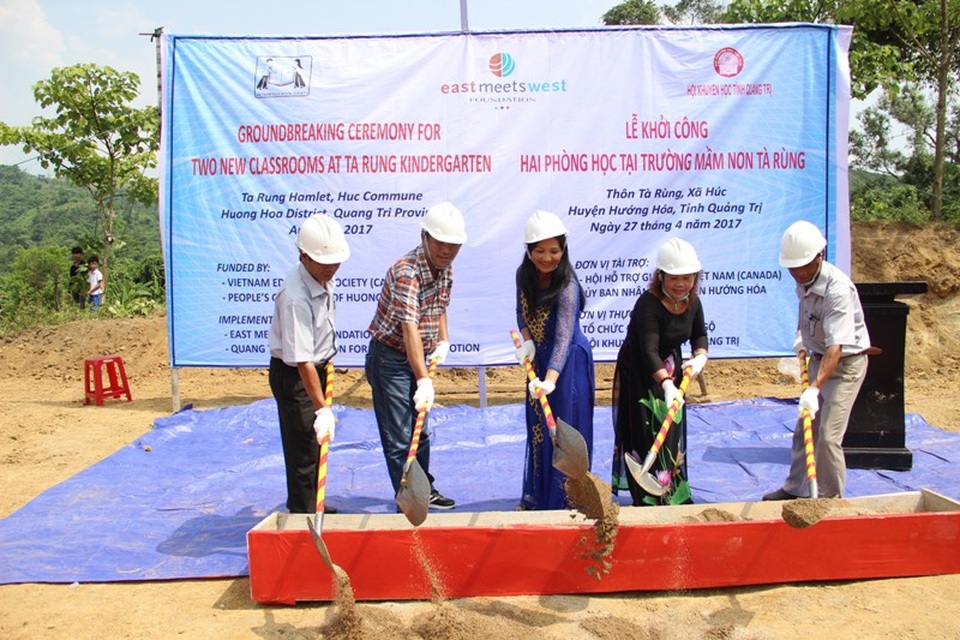 Khởi công xây dựng điểm trường Mầm non tại xã miền núi Quảng Trị - 2 Những phần đất đầu tiên khởi động việc xây dựng trường