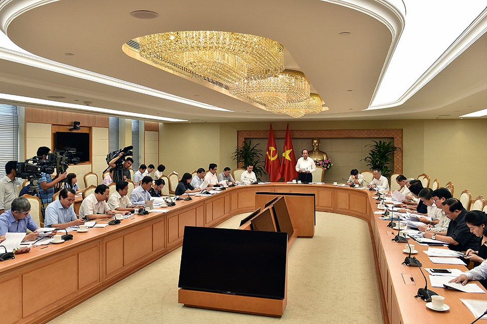 Tổ trưởng Tổ công tác chủ trì cuộc kiểm tra với 11 Bộ ngành (ảnh: Nhật Bắc).