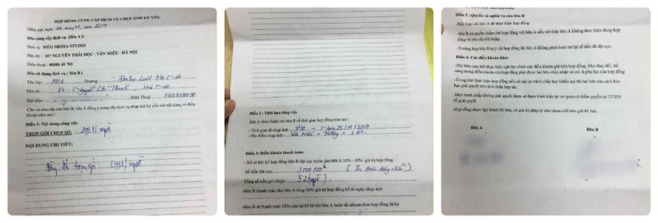Chi 15 triệu đồng cho bộ ảnh kỷ yếu nhưng gặp thợ chụp "không có tâm"? - 3 
Hợp đồng chụp ảnh của hai bên