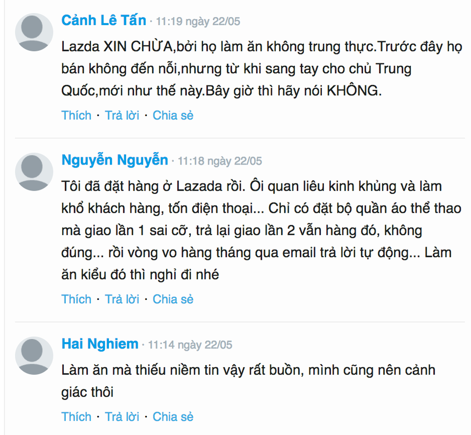 Lazada mất lòng tin người dùng Việt: Lỗi tại ai? - 1 Những bình luận của độc giả về việc mua phải hàng giả, hàng kém chất lượng trên Lazada