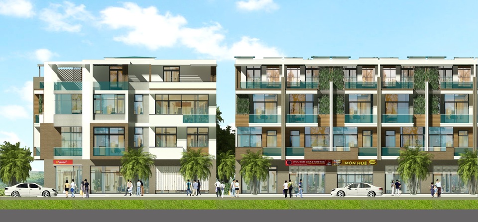 Cơ hội kép đầu tư - Miền đất hứa của thị trường BĐS Bà Rịa - Vũng Tàu - 1 Phối cảnh một dãy phố kinh doanh của Phố chợ Long Điền