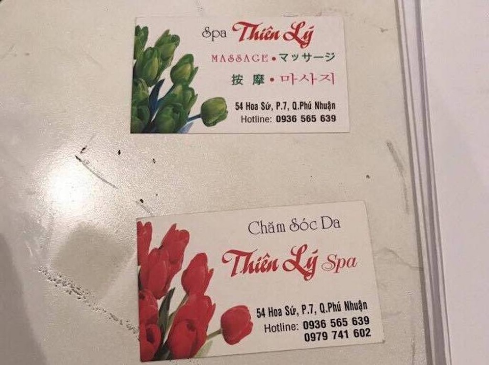 Trình danh thiếp để nhận diện "mật khẩu" bán dâm - 3 Danh thiếp do co sở phát hành để nhận biết khách quen, lạ trong việc bán dâm