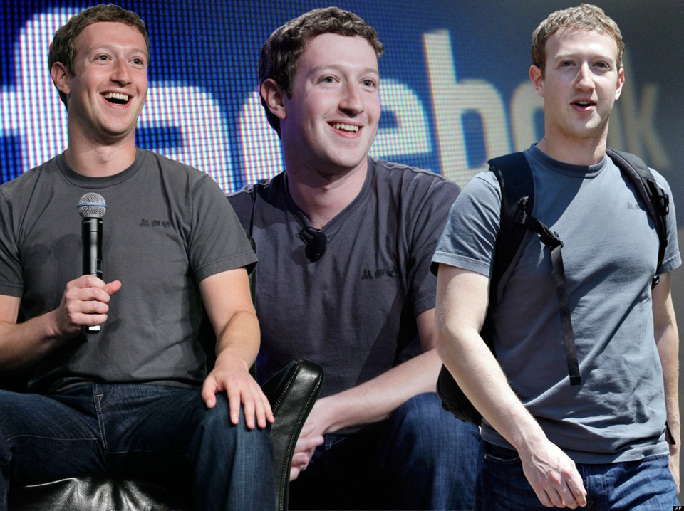 Thói quen hằng ngày kì lạ của 6 tỷ phú thế giới - 4
Mark Zuckerberg nói anh có khoảng 20 chiếc áo phông màu xám trong tủ quần áo của mình. (Nguồn: Huffington Post UK)