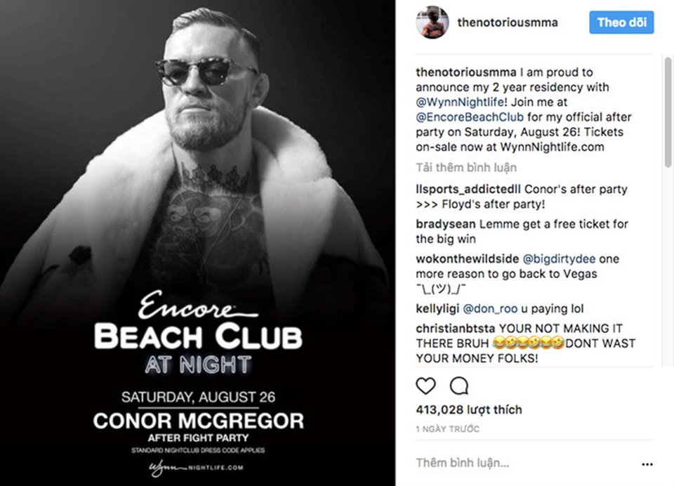Tự tin hạ gục Mayweather, McGregor bán vé tiệc mừng chiến thắng - 1 McGregor bán vé cho buổi tiệc mừng chiến thắng