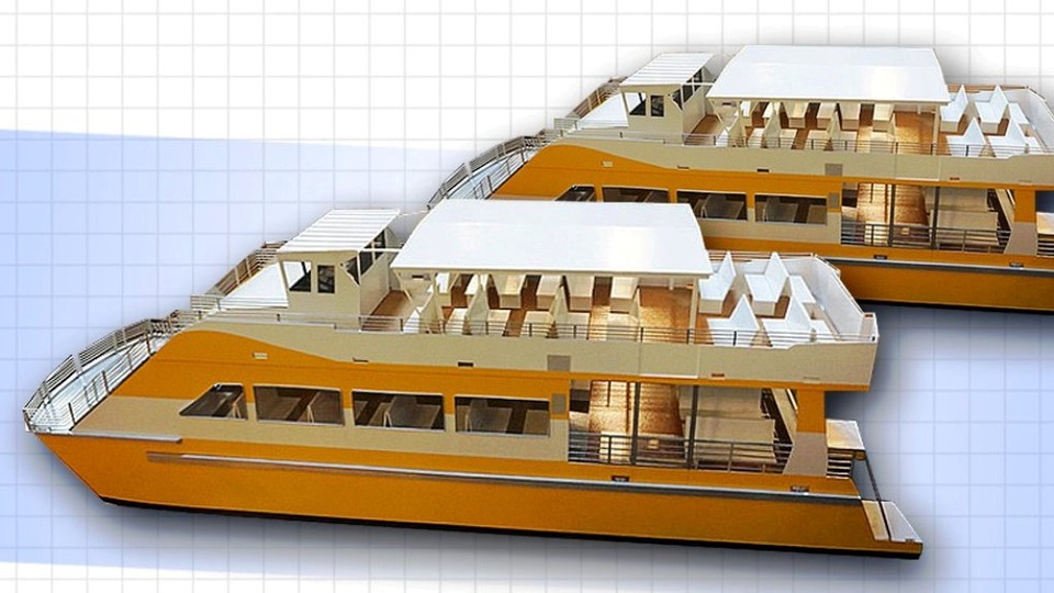 Sắp vận hành kỹ thuật "xe buýt" đường sông đầu tiên ở Sài Gòn - 1 Mô hình tàu buýt trên sông tuyến số 1 bến Bạch Đằng (quận 1) - bến Linh Đông (quận Thủ Đức).