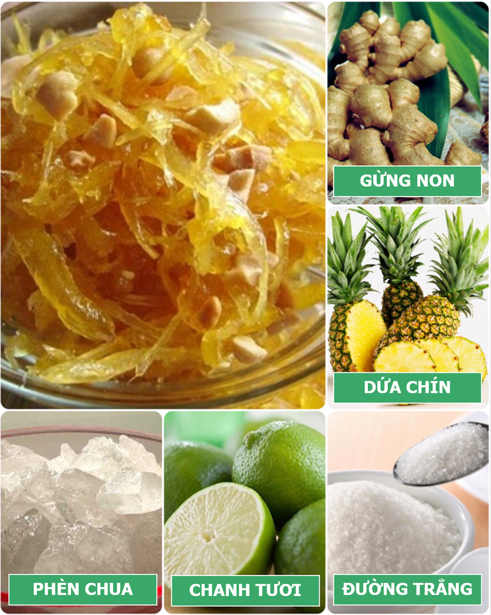 Tết ấm nồng với món mứt gừng dẻo xào dứa - 1 Tết ấm nồng với món mứt gừng dẻo xào dứa - 1