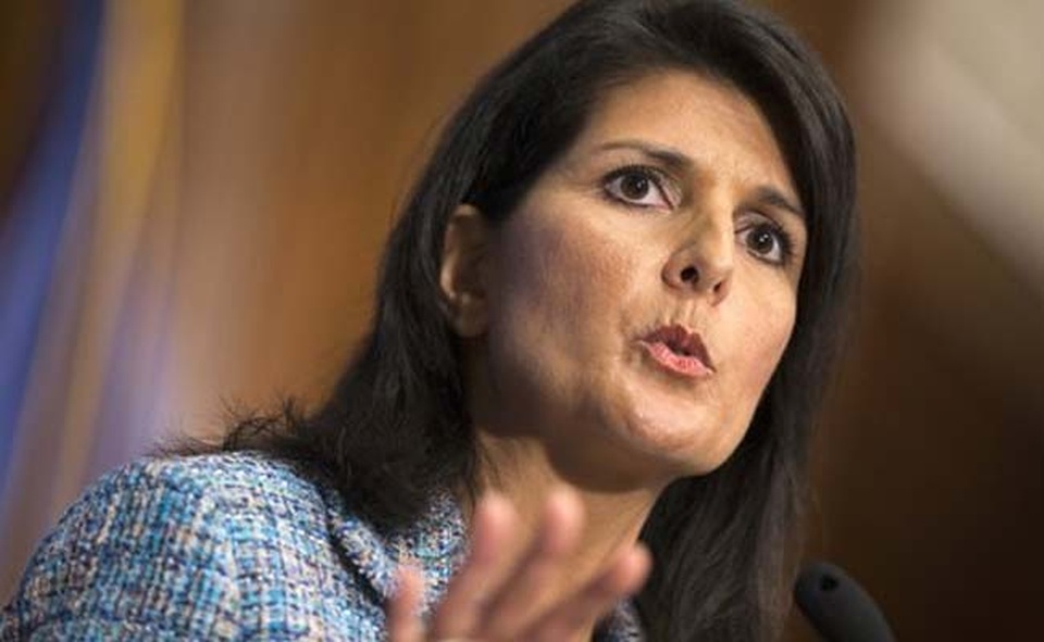 Mỹ thừa nhận muốn lật đổ Tổng thống Syria sau đòn tấn công bất ngờ - 1
Đại sứ Mỹ tại Liên Hợp Quốc Nikki Haley. (Ảnh: Getty)