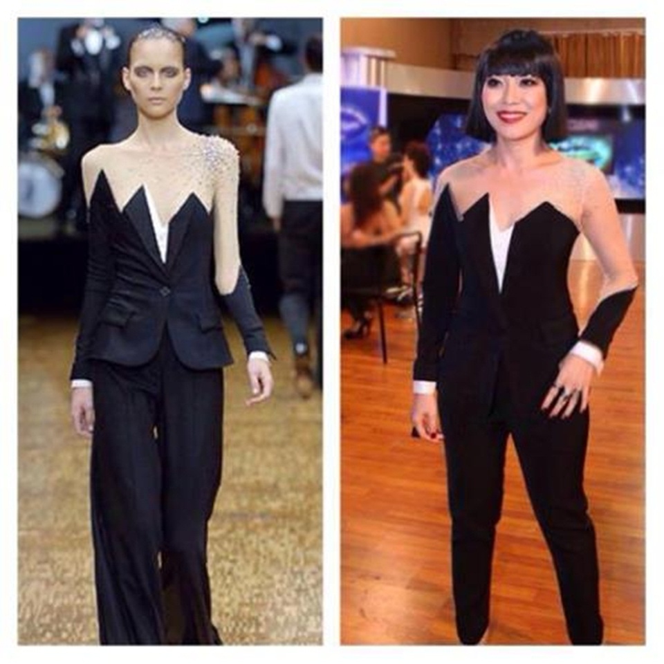 Xuất hiện trên ghế nóng đêm Gala 3 Vietnam Idol, Mỹ Tâm không chỉ bị “mất điểm” vì diện trang phục vướng nghi án đạo thiết kế mẫu thiết kế xuân hè 2007 của thương hiệu Viktor & Rolf, mà chiếc váy ngồi ghế nóng của cô cũng nhận phải nhiều lời chê bai vì không hợp vóc dáng.