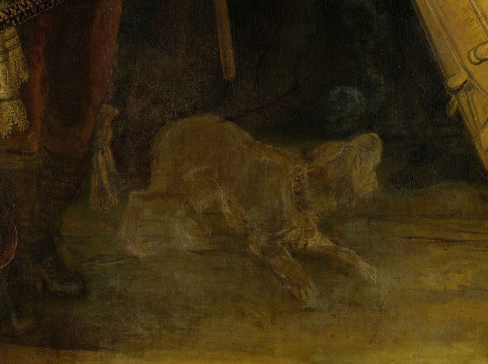 Theo đánh giá của giới chuyên môn, bức “chú chó sục Braunschweig” có thể là một nghiên cứu phác họa trước khi ông khắc họa chú chó trong bức “Phiên tuần đêm”.