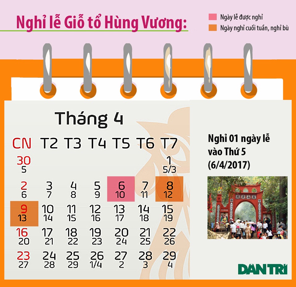 Lịch nghỉ Ngày Giỗ Tổ Hùng Vương ra sao? - 1