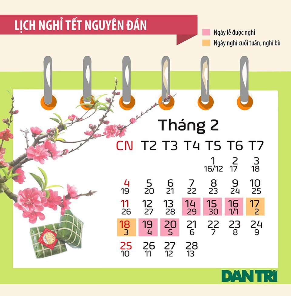 Bộ lịch các ngày Lễ, Tết trong năm 2018 - 2 Bộ lịch các ngày Lễ, Tết trong năm 2018 - 2