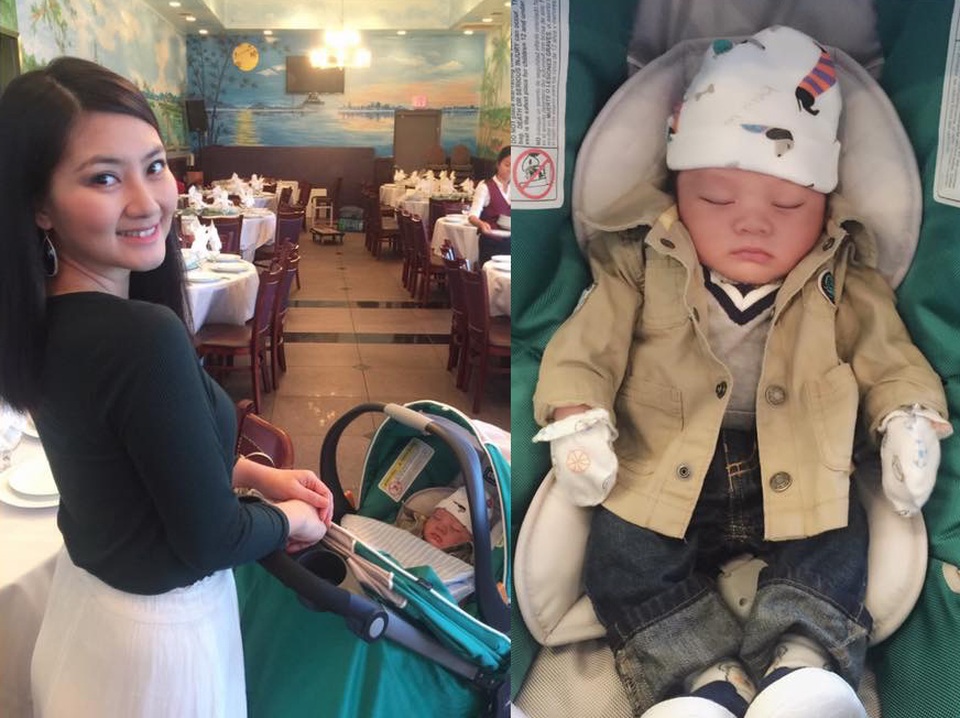 Thanh Bình và Ngọc Lan tổ chức đầy tháng cho con đầu lòng tại Mỹ. Nữ diễn viên khoe ảnh con trai đáng yêu của mình.