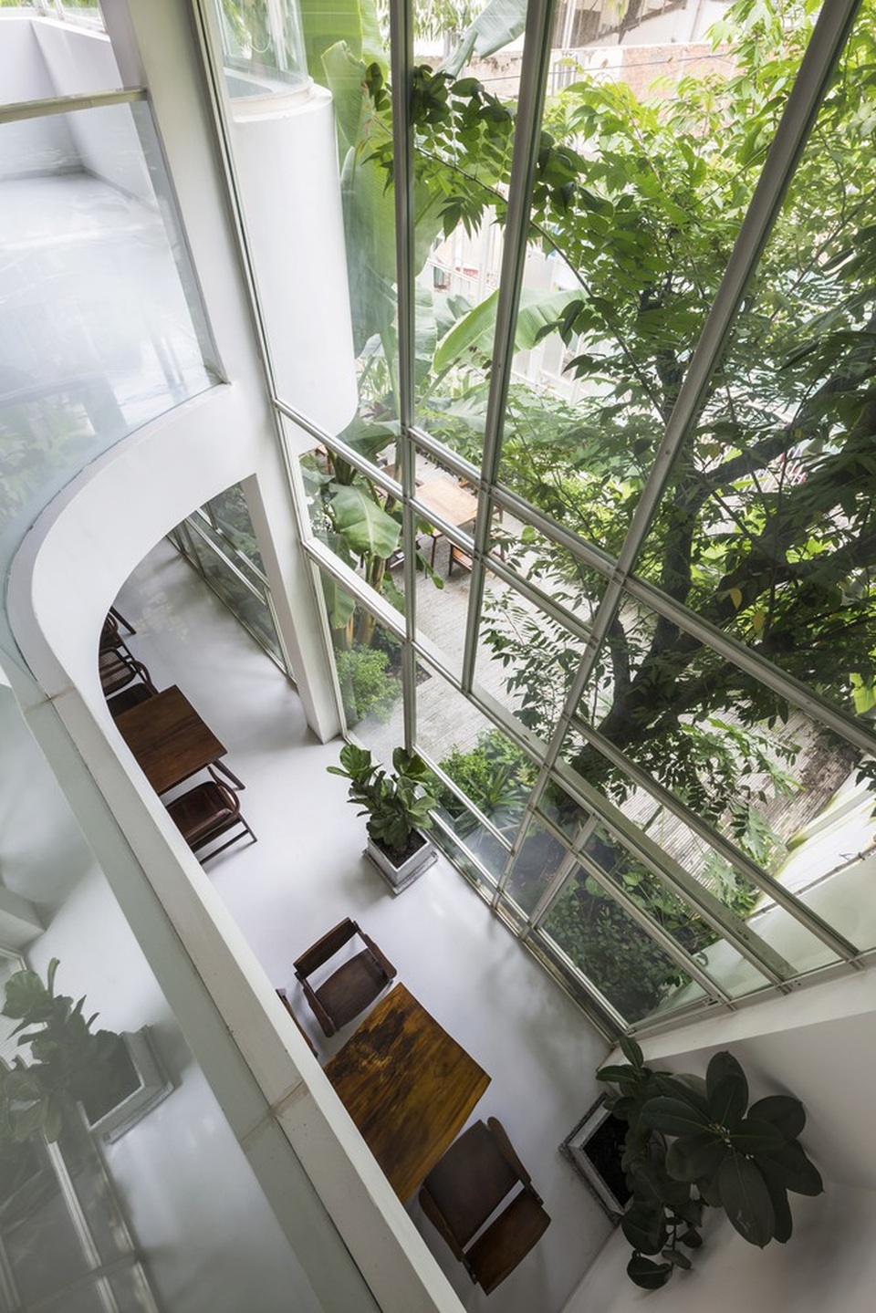 Ngôi nhà trong hẻm Sài Gòn được cải tạo “lột xác” đẹp đến ngỡ ngàng - 11 Nhìn từ trên cao, ngôi nhà như một công viên thu nhỏ.