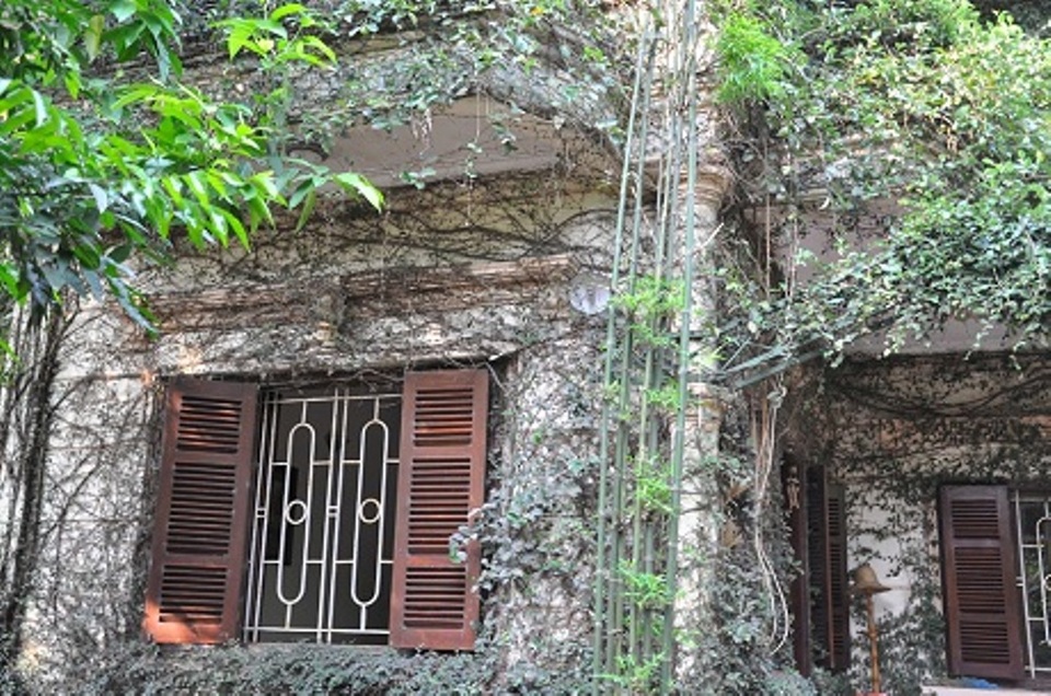 Độc đáo những ngôi nhà phủ kín dây leo giữa Hà Nội - 11 Các cửa sổ, cửa chính, lối ra vào phủ kín dây leo. Mặc dù nhiều cây cối, nhưng hầu như ở đây không có côn trùng sinh sống. Cây tre miền Nam trồng trước cửa nhà và được ông chăm sóc cẩn thận nhất. Trong những ngày hè oi bức này, không khí ở ngôi nhà của ông Hùng vẫn vô cùng mát mẻ nhờ có hệ thống cây xanh và ao nước điều hoà khí hậu.