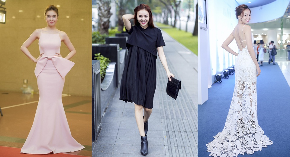 Nữ diễn viên “Cánh đồng hoang” còn ghi điểm bằng cách làm tóc thay đổi hợp xu hướng, tóc tết, tóc xõa hay tóc búi đều được người đẹp vận dụng sành sỏi và hài hòa với trang phục.