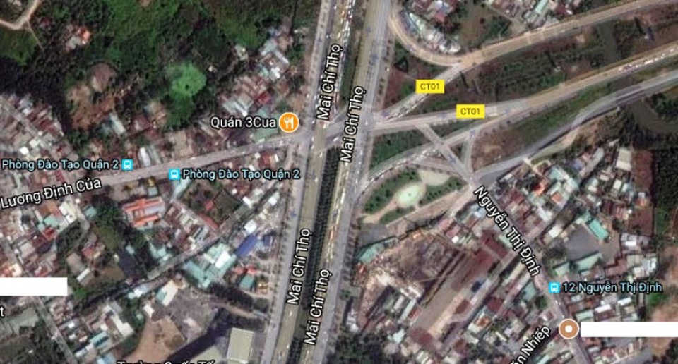 Xây nút giao thông 3 tầng ở cửa ngõ phía Đông TPHCM - 1 TPHCM muốn xây nút giao An Phú 3 để giảm ùn tắc giao thông cửa ngõ phía Đông (ảnh: Google Maps)