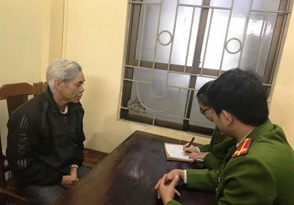 Cơ quan Công an lấy lời khai đối tượng
