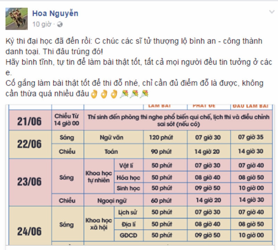 Cộng đồng mạng rần rần chúc các sĩ tử "9x đời cuối" thi tốt - 10 Cộng đồng mạng rần rần chúc các sĩ tử "9x đời cuối" thi tốt - 10